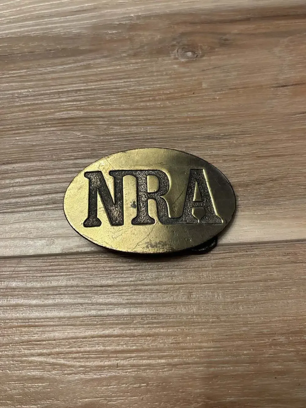 Vintage 1982 NRA National Rifle Association Brass Belt Buckle